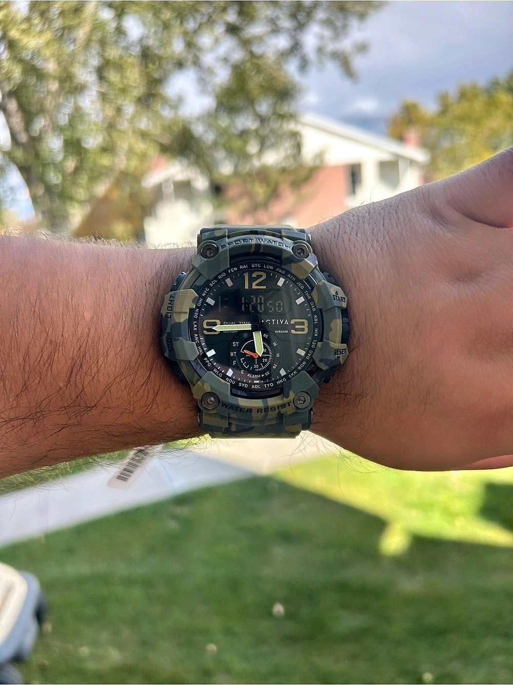 Activa Men's Camouflage Sport Digital Analog Watch ACW1637-004 NIB